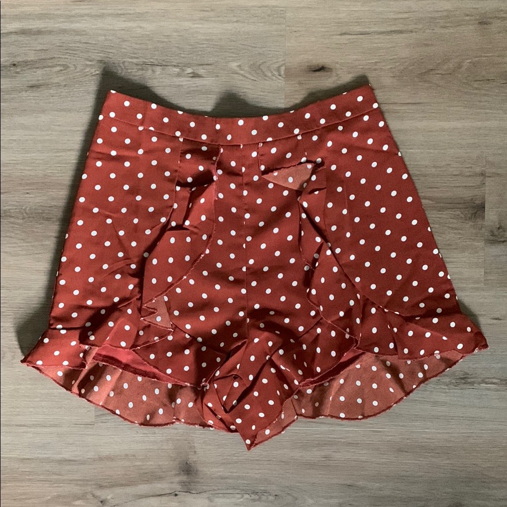 Goodnight Macaroon Red Polka Dot High Waist Shorts